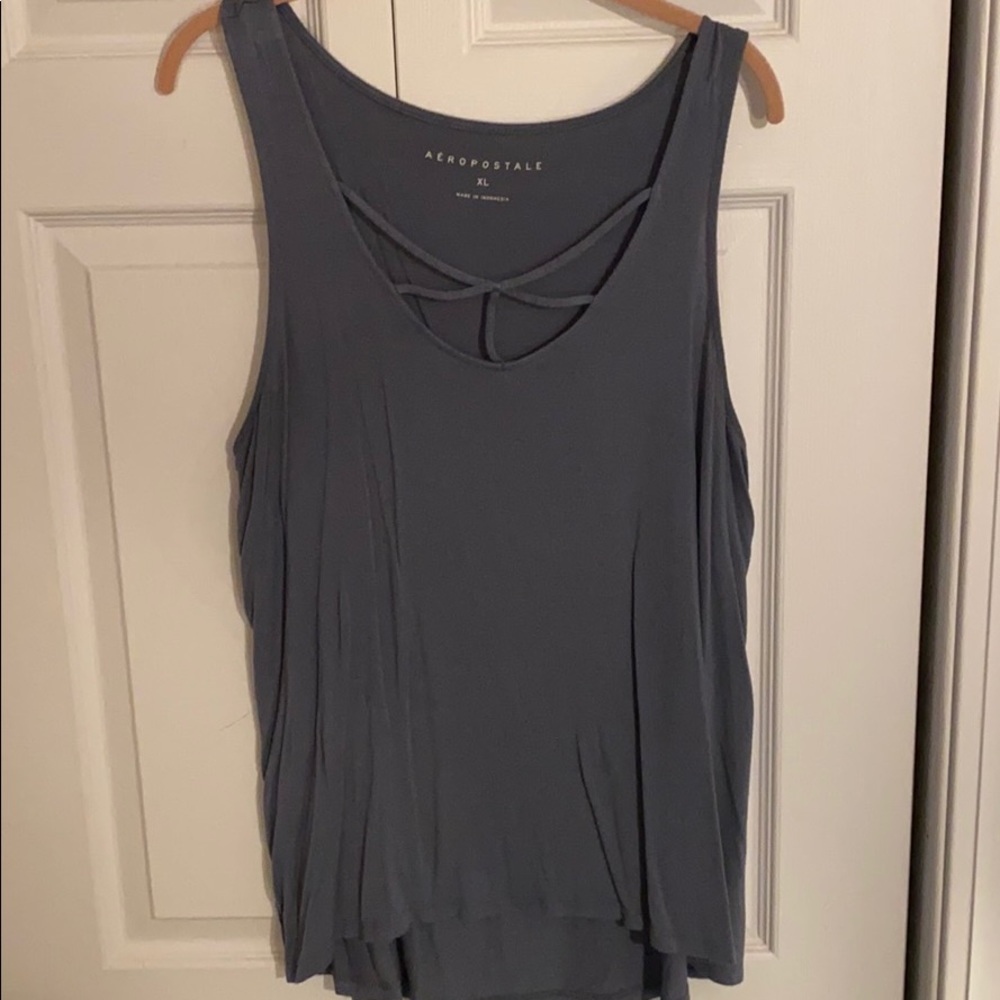 Aeropostale Flowy Purple-Gray Wide-Strap Tanktop